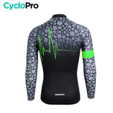 MAILLOT LONG DE CYCLISME VERT - AUTOMNE - PULSATION+ Maillot long pour homme Cyclo Pro 