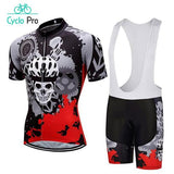 Tenue De Cycliste Route Squelette - Skull+ Tenue de cyclisme été CycloPro Bretelles blanches 4XL 