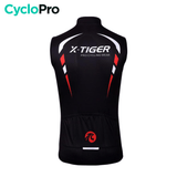 Maillot Cyclisme sans manches Noir et Rouge - Dynamo maillot sans manches CycloPro 