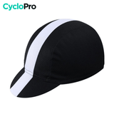 Casquette Noire et Blanche - Speed+ casquette cyclisme CycloPro 