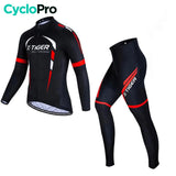 Tenue cycliste automne Noire et Rouge - Confort+