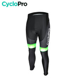 COLLANT CYCLISTE VERT ÉVASION+ - HIVER collant thermique homme CycloPro XS Sans Bretelles 