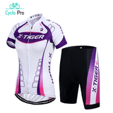 Tenue Vélo de Route Violet - Confort+ Tenue de cyclisme été CycloPro Sans bretelles S 