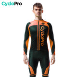 Tenue cycliste hiver orange - Flash+ tenue de cyclisme hiver CycloPro 