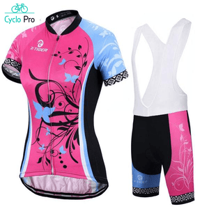 Tenue Vélo de Route à Fleurs - Confort+ Tenue de cyclisme été CycloPro Avec bretelles 3XL 