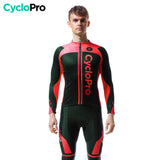 Tenue cycliste hiver rouge - Flash+ tenue de cyclisme hiver CycloPro 