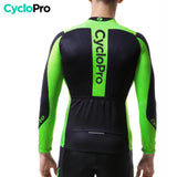 MAILLOT LONG DE CYCLISME VERT - HIVER - FLASH+ Maillot thermique homme Cyclo Pro 