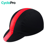 Casquette Noire et Rouge - Speed+ casquette cyclisme CycloPro 