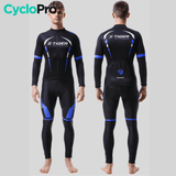 Tenue cycliste automne Noire et bleue - Confort+ tenue de cyclisme automne CycloPro 