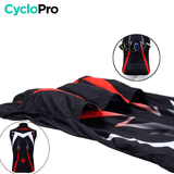 Maillot Cyclisme Sans Manches Noir et rouge - Confort+ maillot cyclisme sans manches CycloPro 