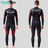 Tenue cycliste automne Noire et Rouge - Confort+ tenue de cyclisme automne CycloPro 