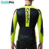 MAILLOT LONG DE CYCLISME JAUNE FLUO - HIVER - FLASH+ Maillot thermique homme Cyclo Pro 