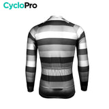 MAILLOT LONG DE CYCLISME NOIR ET BLANC - AUTOMNE - ÉVASION+ Maillot long pour homme Cyclo Pro 