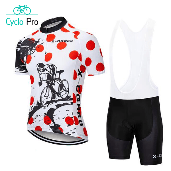 Tenue De Cycliste Route à Pois - Perform+ Tenue de cyclisme été CycloPro 4XL 