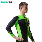 Tenue cycliste hiver verte - Flash+ tenue de cyclisme hiver CycloPro 