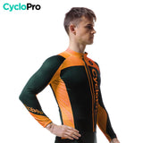 MAILLOT LONG DE CYCLISME ORANGE - HIVER - FLASH+ Maillot thermique homme Cyclo Pro 