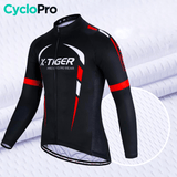 Tenue cycliste automne Noire et Rouge - Confort+ tenue de cyclisme automne CycloPro 