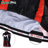 Maillot Cyclisme Sans Manches Noir et rouge - Confort+ maillot cyclisme sans manches CycloPro 