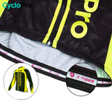 MAILLOT LONG DE CYCLISME JAUNE FLUO - AUTOMNE - FLASH+ Maillot long pour homme Cyclo Pro 