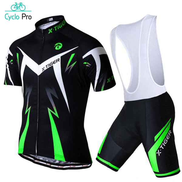 Tenue de Cycliste Route - Confort max Tenue de cyclisme été CycloPro Vert - Bretelles 3XL 