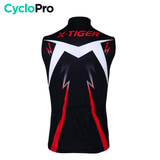 Maillot Cyclisme Sans Manches Noir et rouge - Confort+ maillot cyclisme sans manches CycloPro 