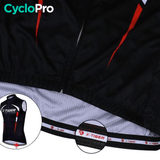 Maillot Cyclisme sans manches Noir et Rouge - Dynamo maillot sans manches CycloPro 