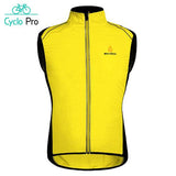 Veste de cyclisme coupe-vent et réfléchissant Cyclo Pro Sans-manches Jaune S 