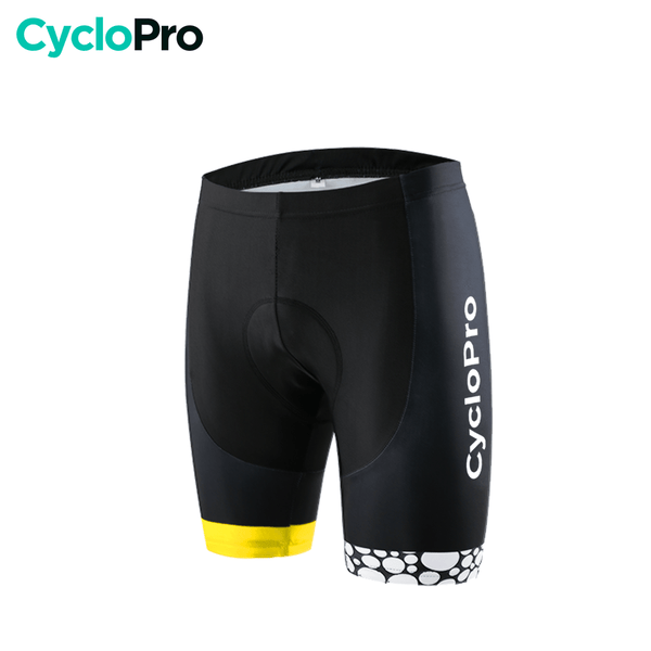 Cuissard pour VTT et Cyclisme - Duo+ Cuissard court pour homme CycloPro Bande jaune Sans S