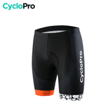 Cuissard Orange pour VTT et Cyclisme - Pulsation+ Cuissard court pour homme CycloPro Bande Orange Sans S