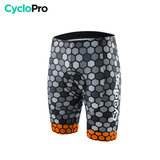 Cuissard pour VTT et Cyclisme - Atmosphère+ Cuissard court pour homme CycloPro Gris et orange Sans S