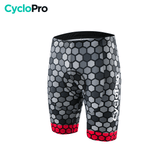 Cuissard pour VTT et Cyclisme - Atmosphère+ Cuissard court pour homme CycloPro Gris et rouge Sans S