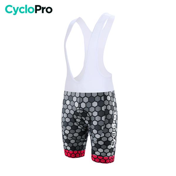 Cuissard pour VTT et Cyclisme - Atmosphère+ Cuissard court pour homme CycloPro Gris et rouge Avec S