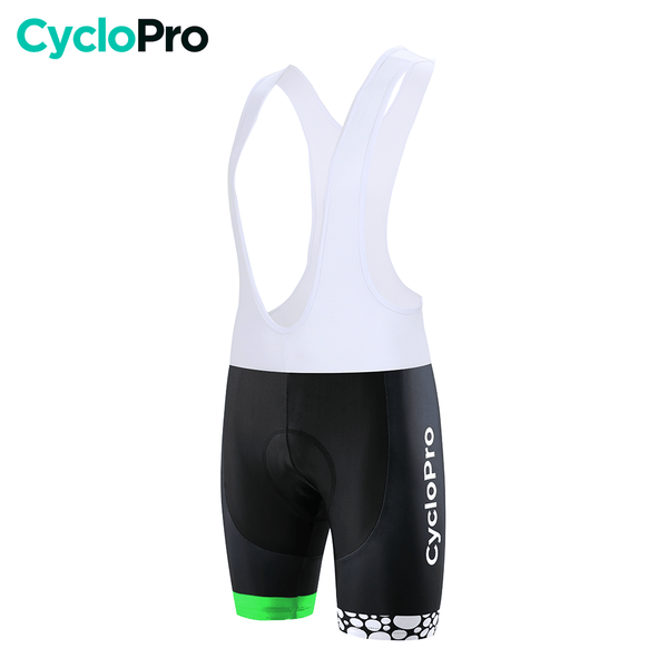 Cuissard Vert pour VTT et Cyclisme - Pulsation+ Cuissard court pour homme CycloPro Bande Verte Avec S