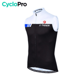 Maillot Cyclisme sans manches Noir et Blanc - Performance maillot cyclisme sans manches CycloPro Liseré Bleu XS 