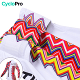 MAILLOT LONG DE CYCLISME ROSE - AUTOMNE - MOSAIQUE+ maillot manches longues pour femme Cyclo Pro 