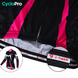 MAILLOT LONG DE CYCLISME ROSE - AUTOMNE - CONFORT+ maillot manches longues pour femme Cyclo Pro 