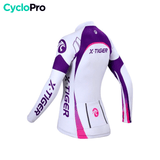 MAILLOT LONG DE CYCLISME VIOLET - AUTOMNE - CONFORT+ maillot manches longues pour femme Cyclo Pro 