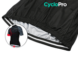 Maillot de cyclisme Rouge - Pulsation+ Maillot court cyclisme CycloPro 