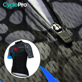 Maillot de cyclisme Bleu - Pulsation+ Maillot court cyclisme CycloPro 