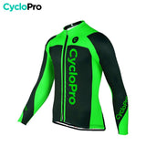 Tenue cycliste hiver verte - Flash+ tenue de cyclisme hiver CycloPro 