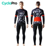 Tenue cycliste hiver Noir et rouge - Military tenue de cyclisme CycloPro 