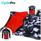 Tenue cycliste hiver Noir et rouge - Military tenue de cyclisme CycloPro 