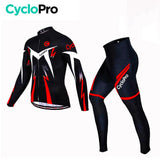 Tenue cycliste automne Noire et Rouge - Confort+