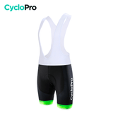 Cuissard Bleu pour VTT et Cyclisme - Évasion+ CycloPro Noir et vert Avec S